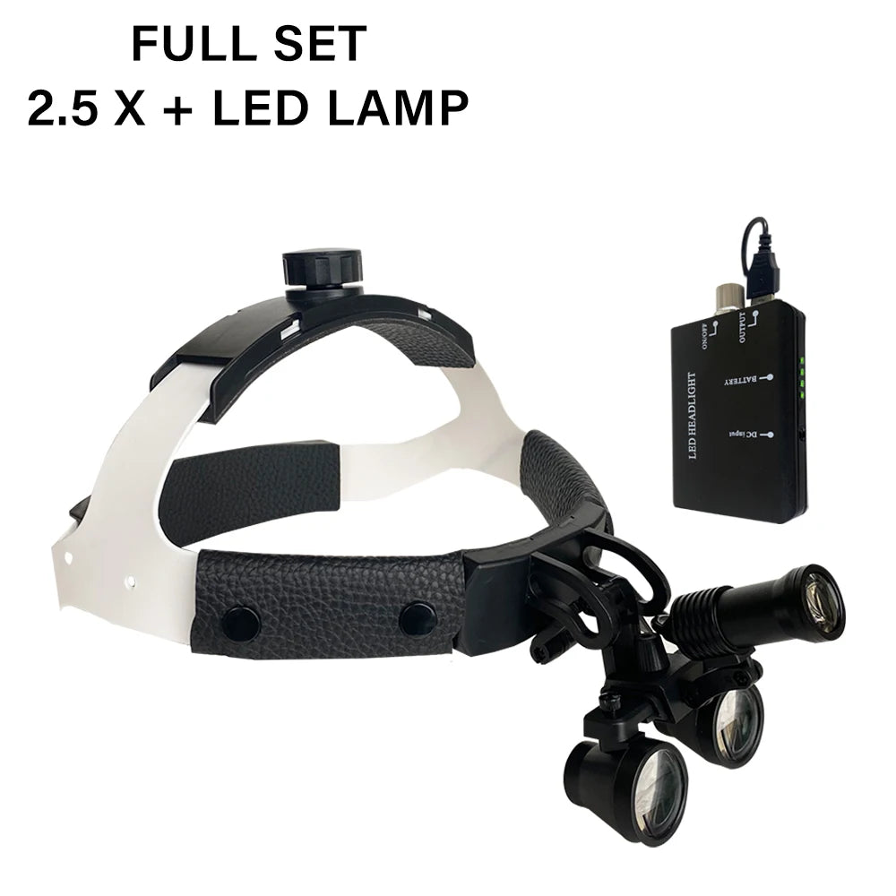 2.5X/3.5X Dental Binocular Magnifier Headlight Magnifying Glasses Dentist Tool Dental Instrument
