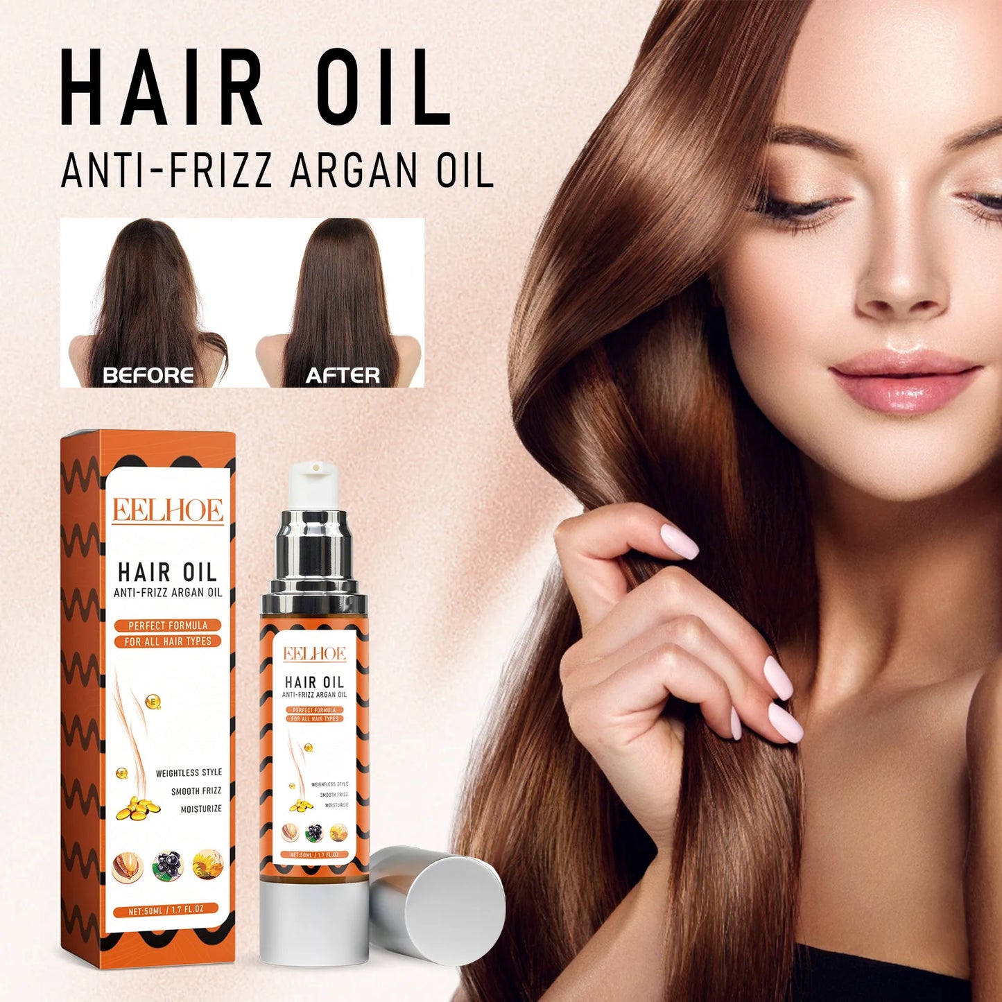 EELHOE Peppermint and Herbal Hair Oil Vegan Formula for Damaged Hair Nourishing Moisturizing Repair Split End Dry Hair Care