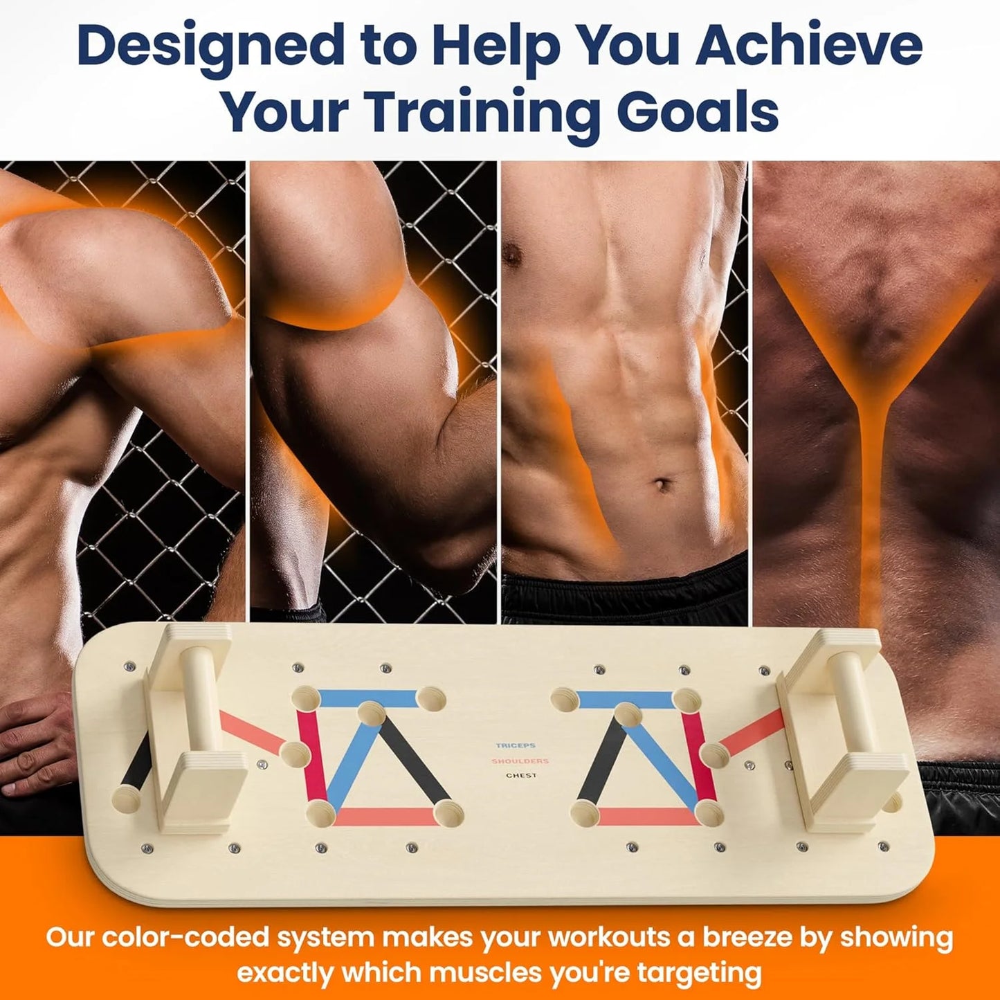 Multi-Function Fitness Wooden Push-Up Board Kit With Pilates Bar Resistance Ba Sets Foldable Stand for Sports & Entertainment