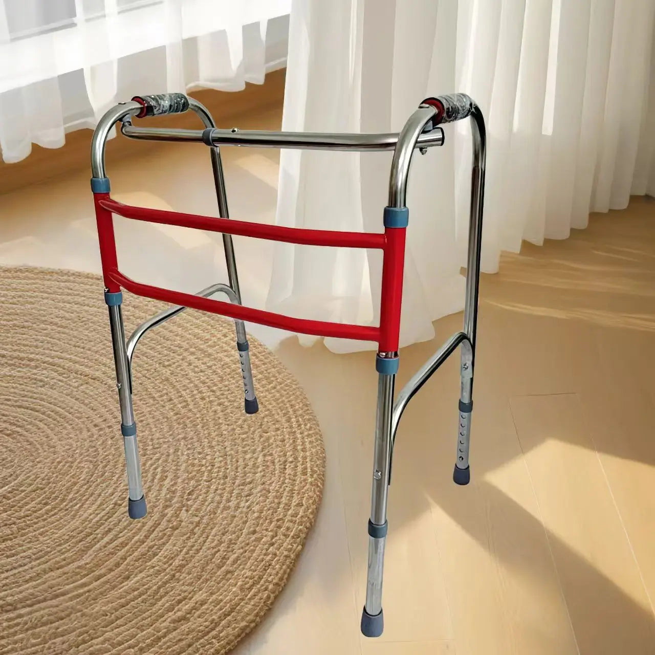 Hospital Lightweight Folding Aluminum Mobility Elderly Disability Walking Aid With Wheels Walker