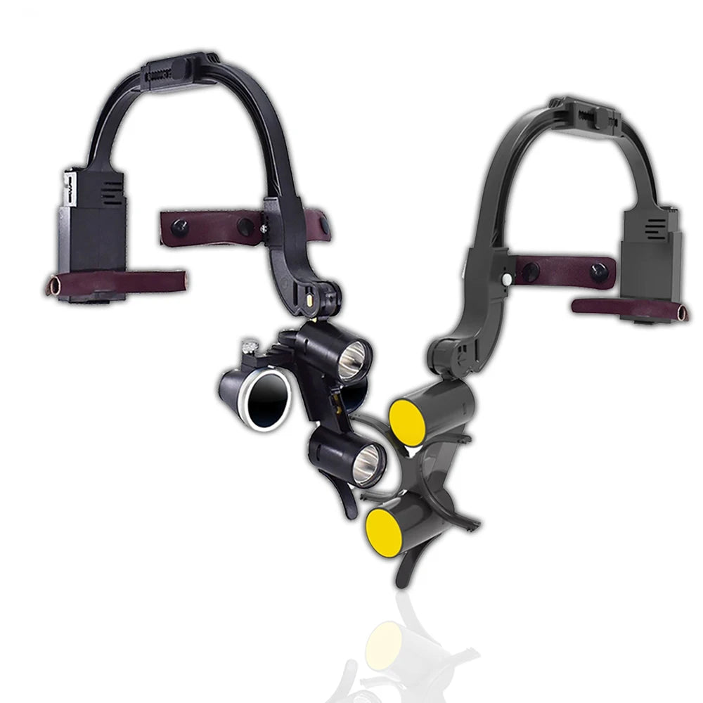 Niceden Dental LED Headlight Binocular Loupes 2.5X/3.5X Headband Ajustable 5W Dentist Surgical Headlamp Dentistry Magnifier
