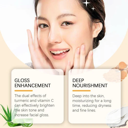 Hoygi Turmeric Vitamin C Brightening Cream Moisturizing Even Skin Tone Lighten Acne Mark Brightening Moisturizing Cream