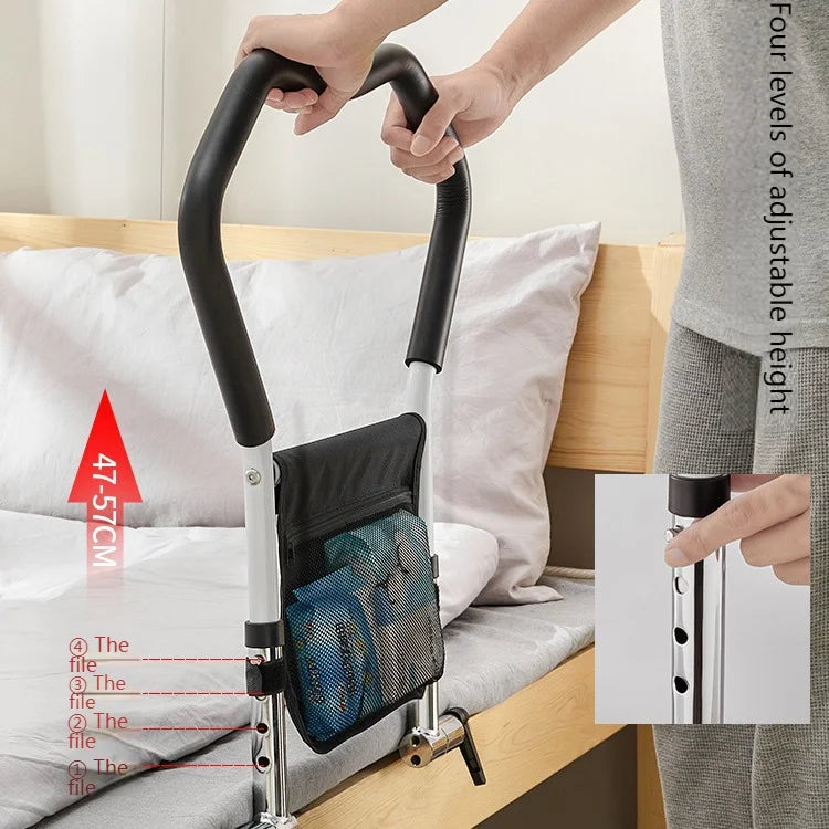 Patient Folding Walker Portable Adjustable Bed Assist Rail Walking Sticks for Disabled