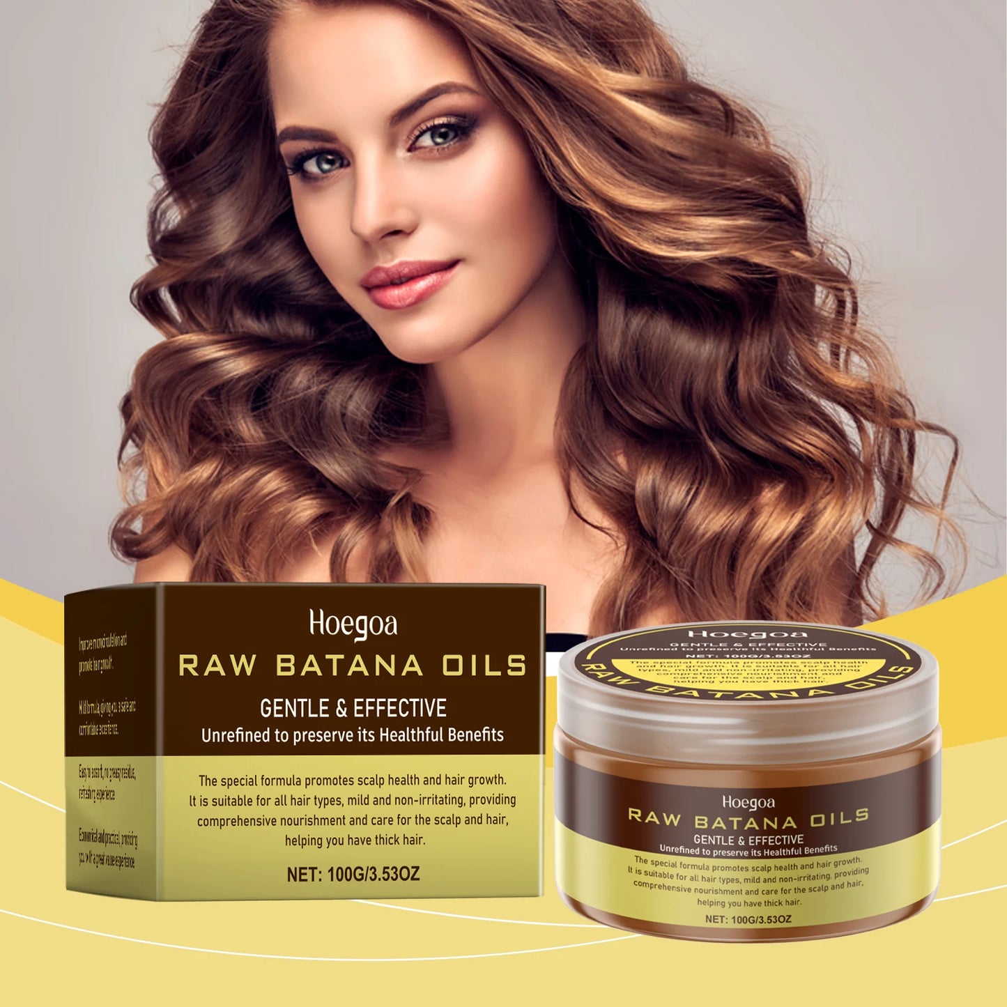 Hoegoa Batana Hair Care Cream Anti-Dandruff Nature Fragrance Gently Nourishes Brightens Softens Lustrous Hair Care Cream