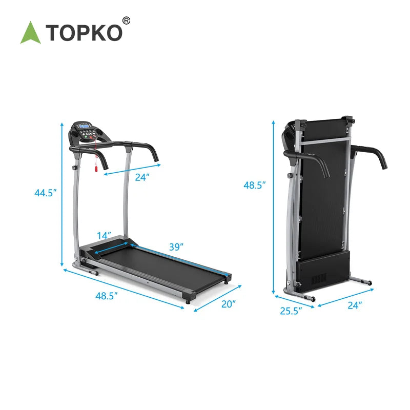 TOPKO US Warehouse Hot Selling Silent Foldable Treadmill for Home Gym Fitness Multi-Function Smart Treadmill