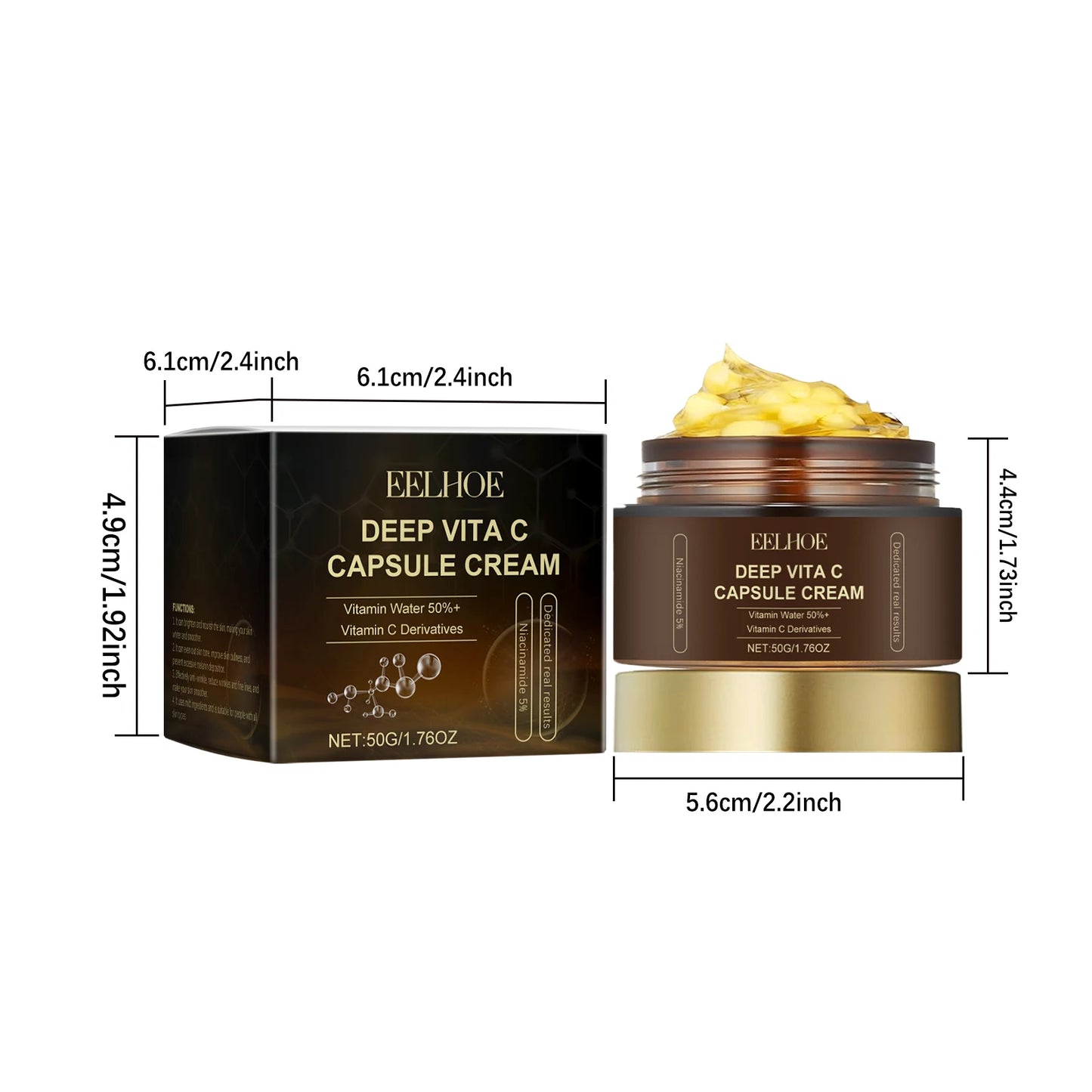 Nicotinamide Cream Capsules Brightening Hydrating Fade Dark Spot Lightening Melasma Even Skin Tone Shrink Pore Vitamin C Cream