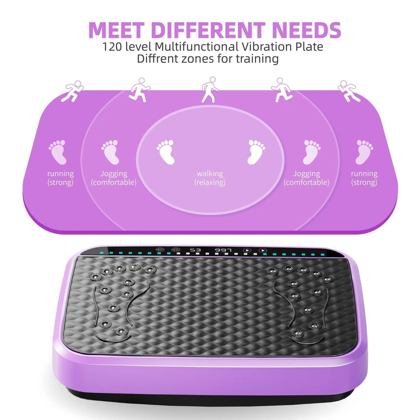 Vibration Plate Exercise Machine, Whole Body Fitness Platform for Lymphatic Drainage, Vibrating Shaker Board with 120 Speed Leve