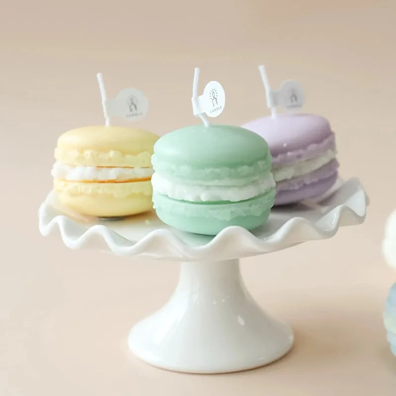 Decorative Scented Candle Nice-looking Bright Color Macaron Shape Aromatherapy Candles Shooting Props