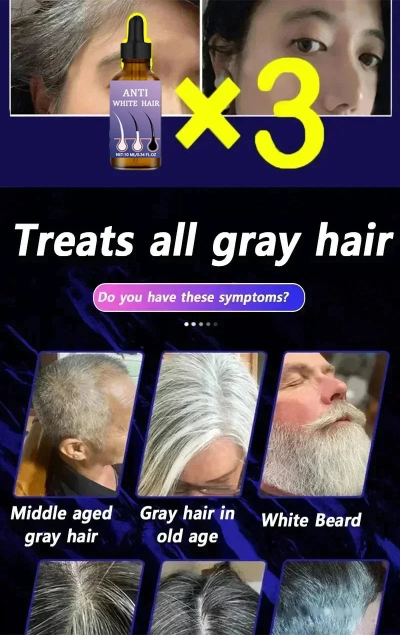 White hair killer, remove gray hair and restore natural hair color in 7 days 2025