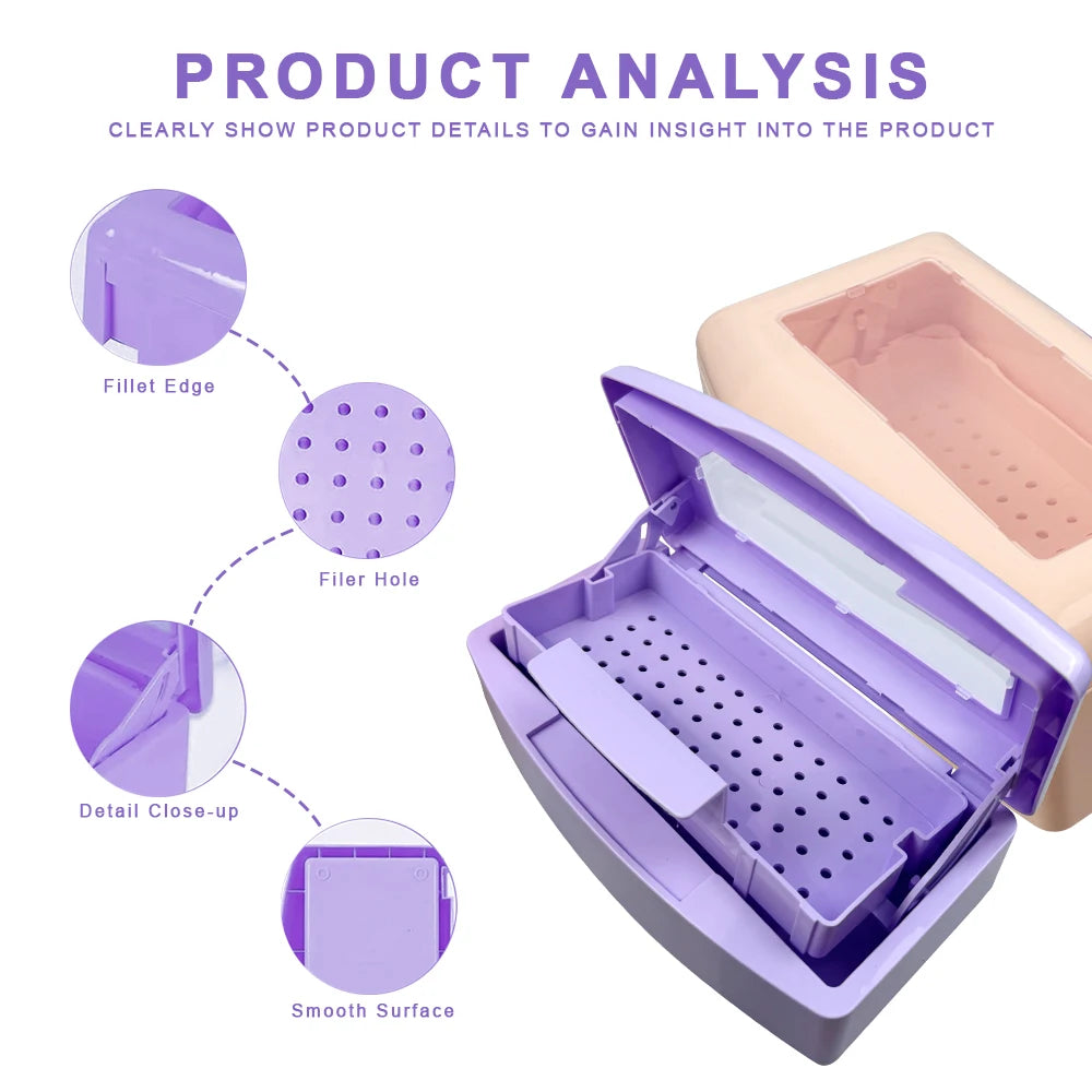 Dental Instrument Sterilizer Tray Disinfection Box Burs Tweezers Sterilizing Box Nail Manicure Implement Sanitize Clean Tools