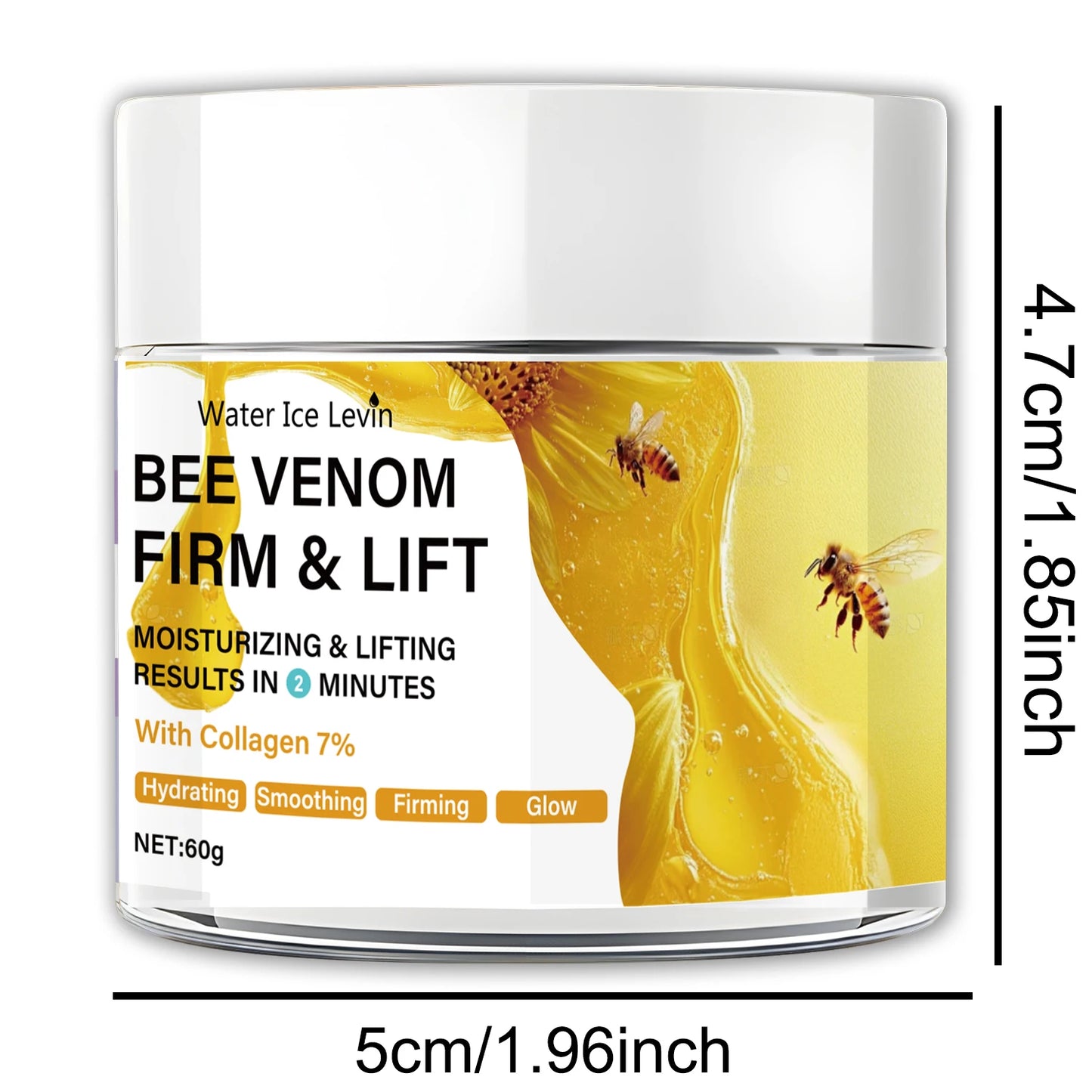 Bee Vemon Instant Facial Lifting Cream - 60g | Firming and Rejuvenating Skin, Smoothing Fine Lines and Wrinkles | All Skin Types