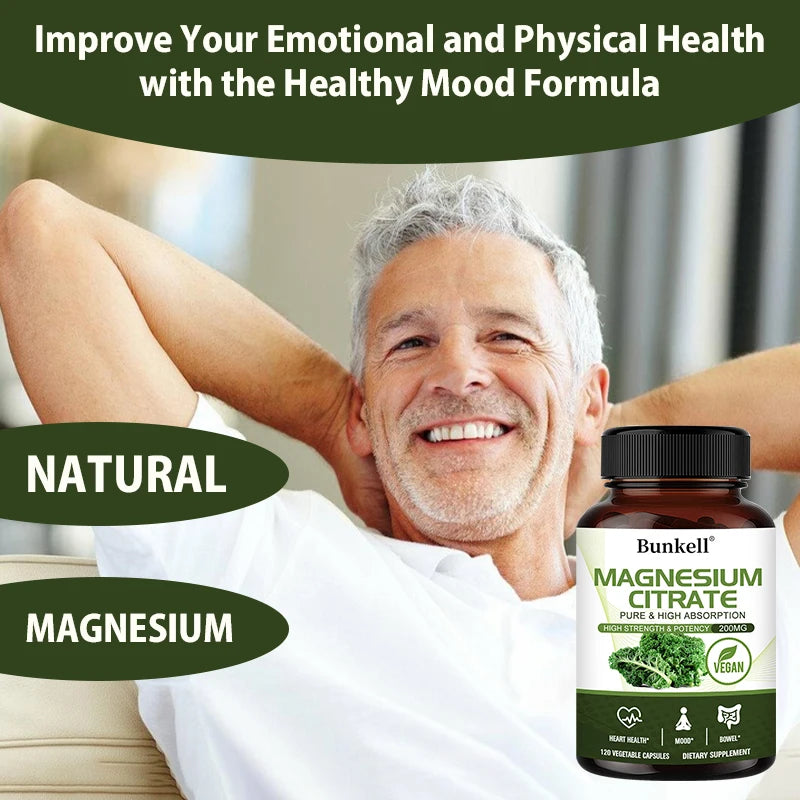 Magnesium Citrate - Supplement for Relaxation, Bone, Bowel, Sleep, Heart Health, Muscle & Metabolism
