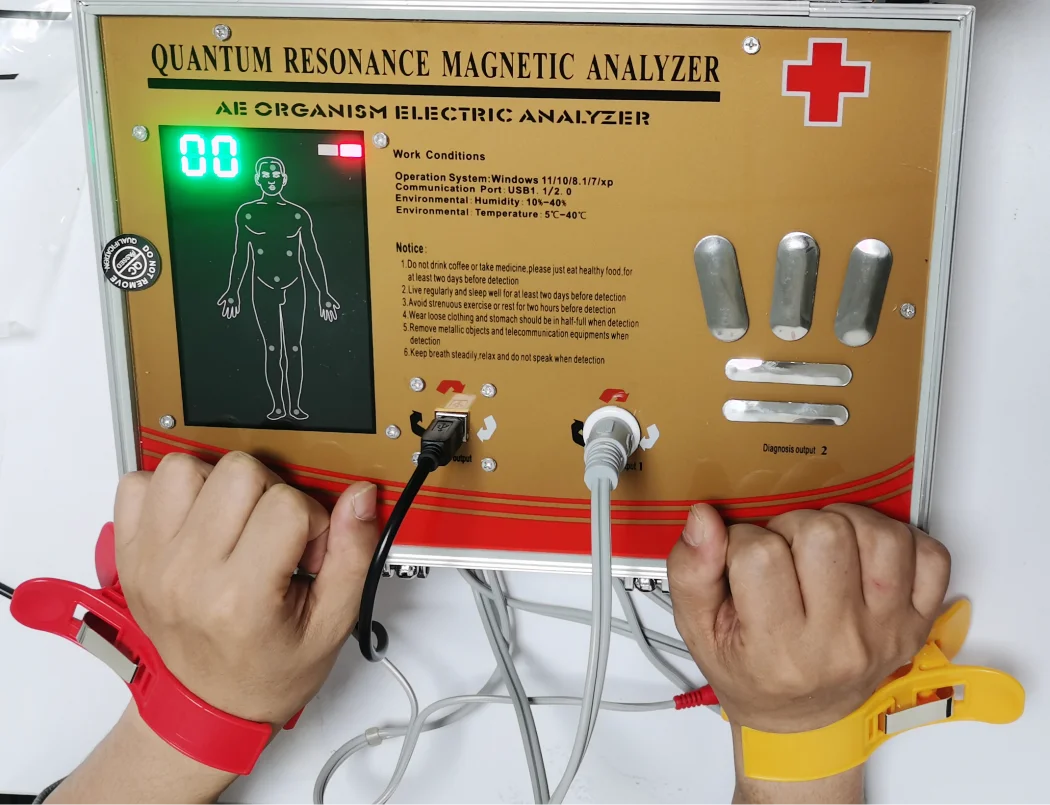 Multiple Test Quantum Weak Magnetic Resonance Body Analyzers Sub-Health Diagnostic Machine by Detection stick and wrist clip