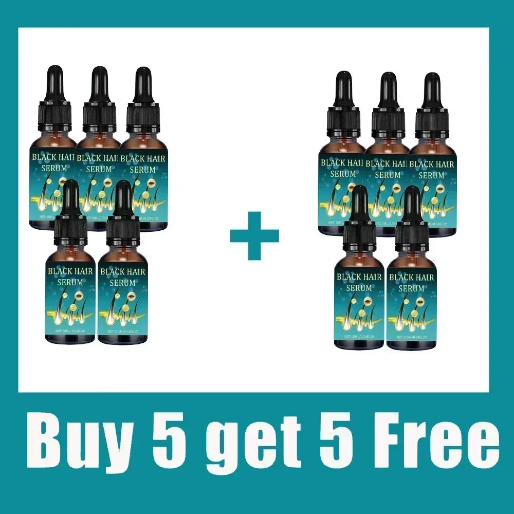 Gray-to-Black Hair Oil Restores Hair's Natural Black Pigment Nourishes Hair Follicles Reduce Breakage Soothes Scalp Adds Shine