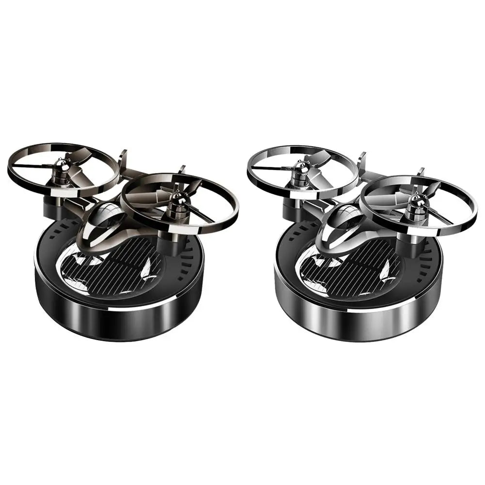 Solar Powered Rotation Helicopter Solar Aromatherapy Car Air Freshener Alloy Fragrance Auto Aroma Diffuser 