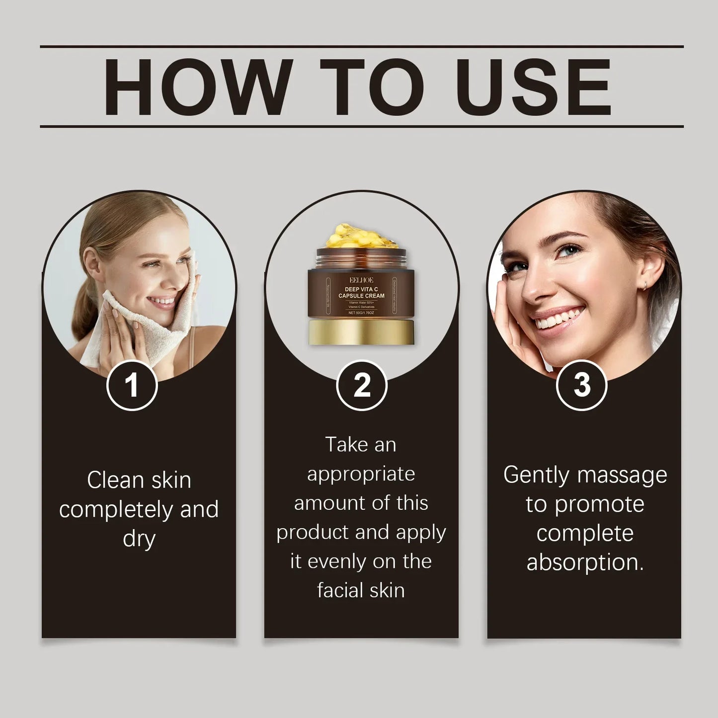 Vitamin C Capsule Facial Cream Even Skin Tone Pigmentation Removal Hydrated Skin Moisturizing Brightening Firming Face Cream
