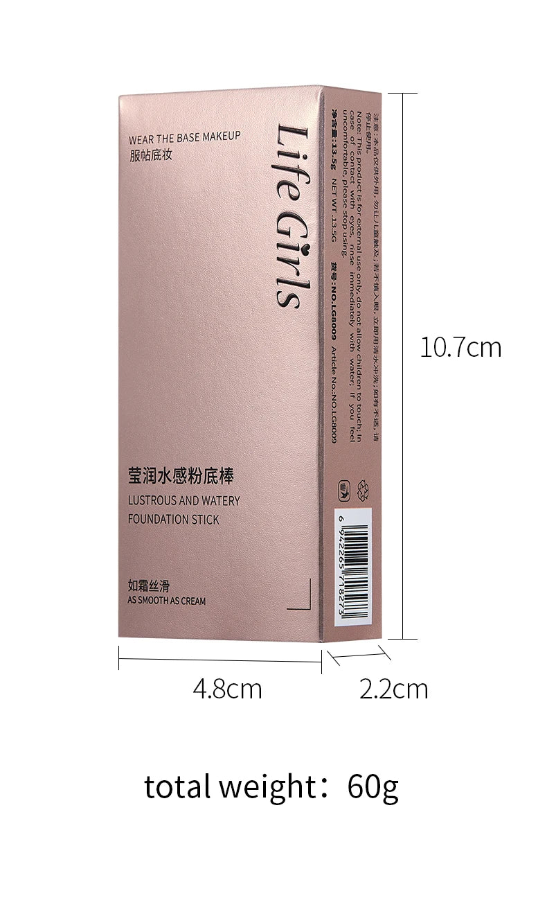 Natural, translucent, and moisturizing dual-ended foundation stick that brightens skin tone and provides moisturizing coverage.