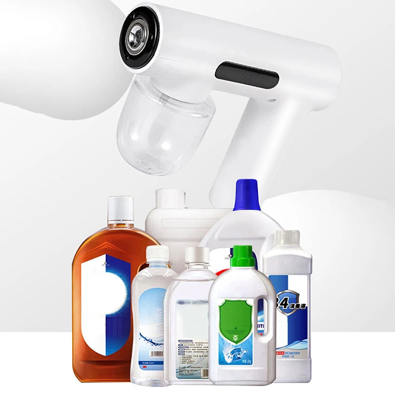 Portable Handheld Electric Humidification Spray Gun Household Travel Supplies Atomised Blue Light Rechargeable Disinfection Gun