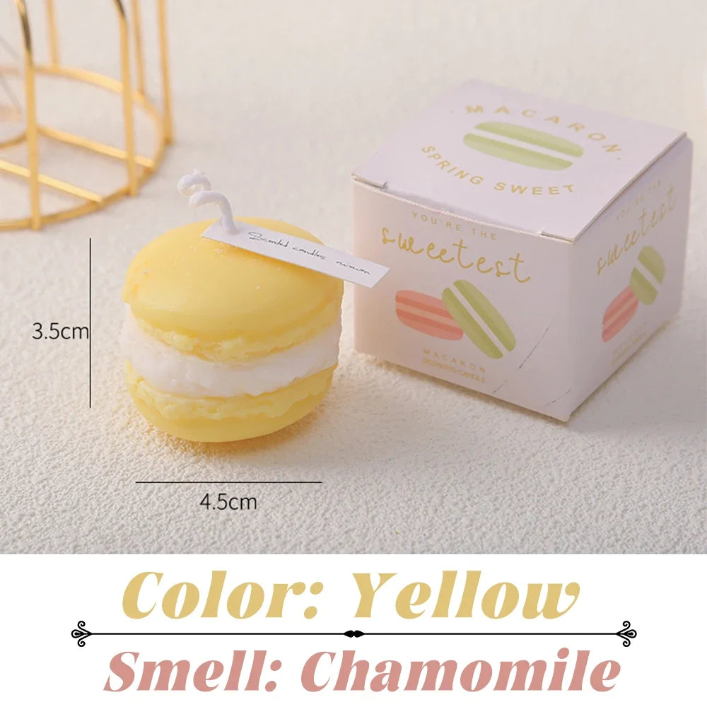 Scented Candles Macaron Shaped Aromatherapy Handmade Soy Candle Long Lasting Scent for Home Decor Air Freshener Birthday Gifts