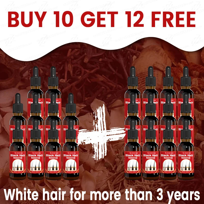 White to Black Hair Serum Gʀᴀʏ Hᴀɪʀ Tʀᴇᴀᴛᴍᴇɴᴛ Nᴀᴛᴜʀᴀʟ Cᴏʟᴏʀ Rᴇᴘᴀɪʀ Nᴏᴜʀɪsʜɪɴɢ Aɴᴛɪ-Hᴀɪʀ Lᴏss Cᴀʀᴇ Mᴇɴ Wᴏᴍᴇɴ