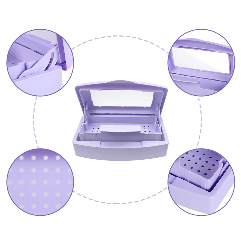 Dental Instrument Sterilizer Tray Disinfection Box Burs Tweezers Sterilizing Box Nail Manicure Implement Sanitize Clean Tools
