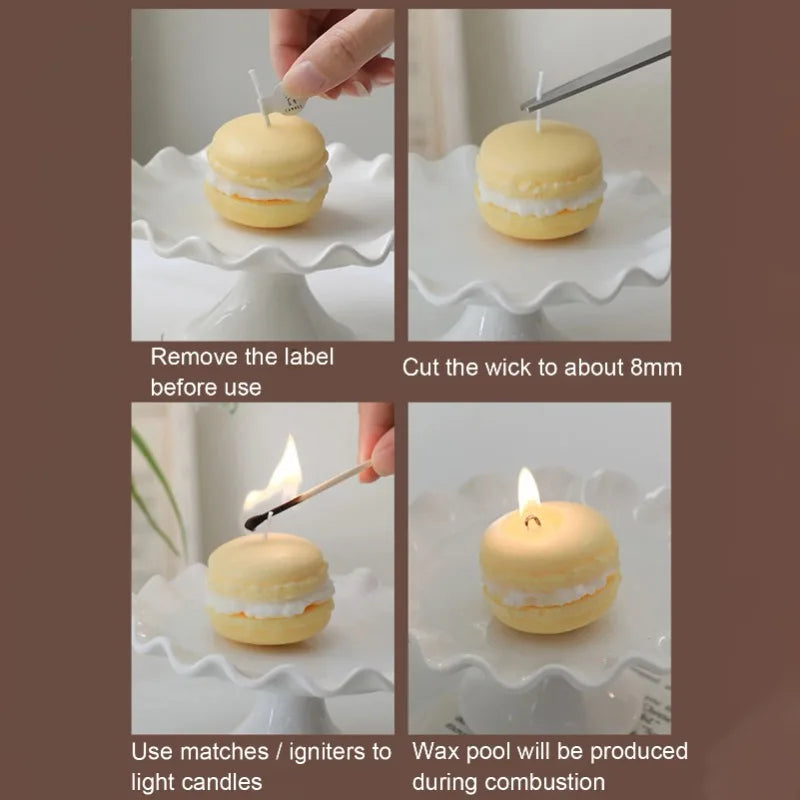 Decorative Scented Candle Nice-looking Bright Color Macaron Shape Aromatherapy Candles Shooting Props