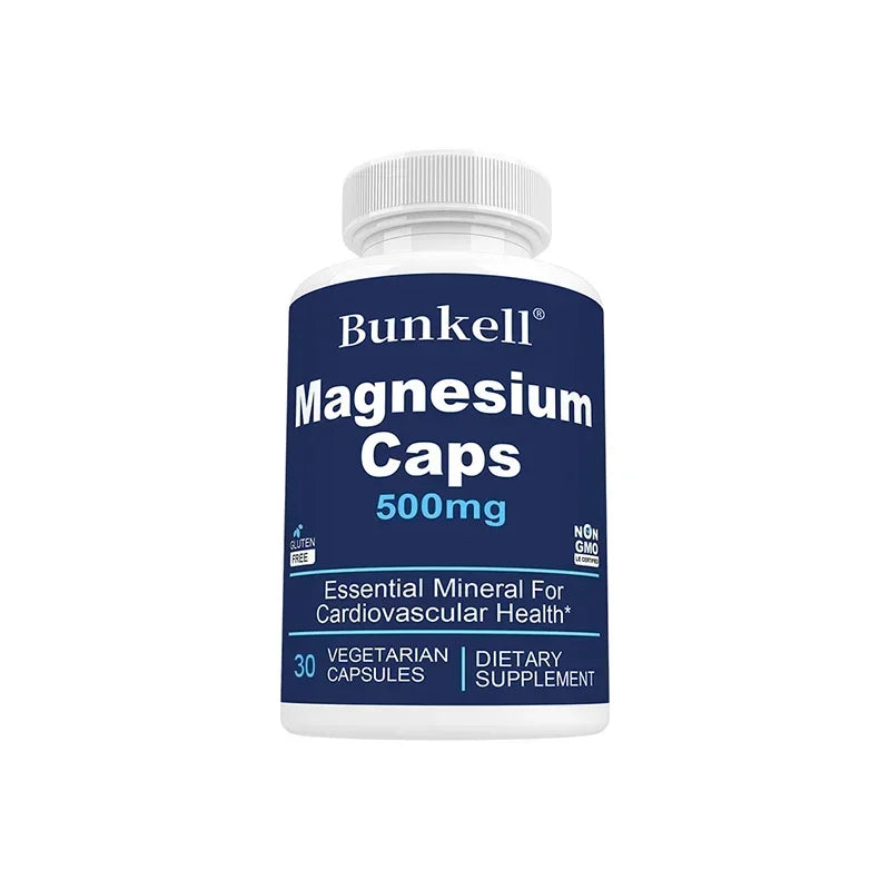 Magnesium Complex Capsules 500 Mg, Helps Strengthen Muscles, Bones, Nerves and Energy, Promotes Healthy Sleep