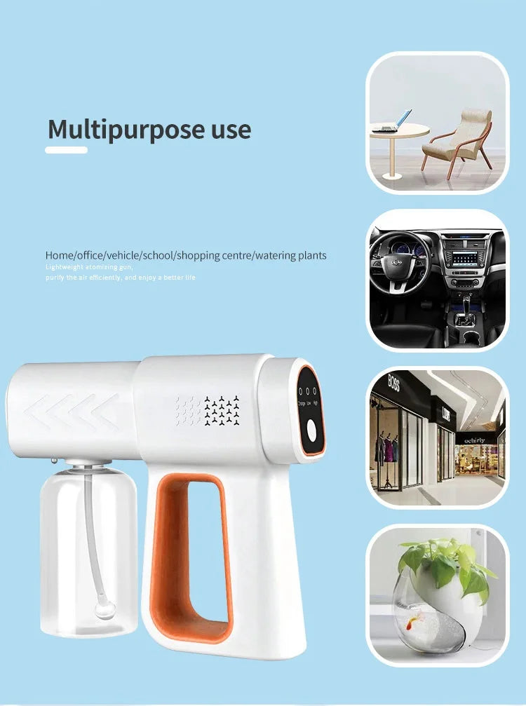 380ml Professional Handheld Electric Nano Sprayer Machine Wireless Alcohol Sanitizer Disinfectant Fogger Touchless Sanitization