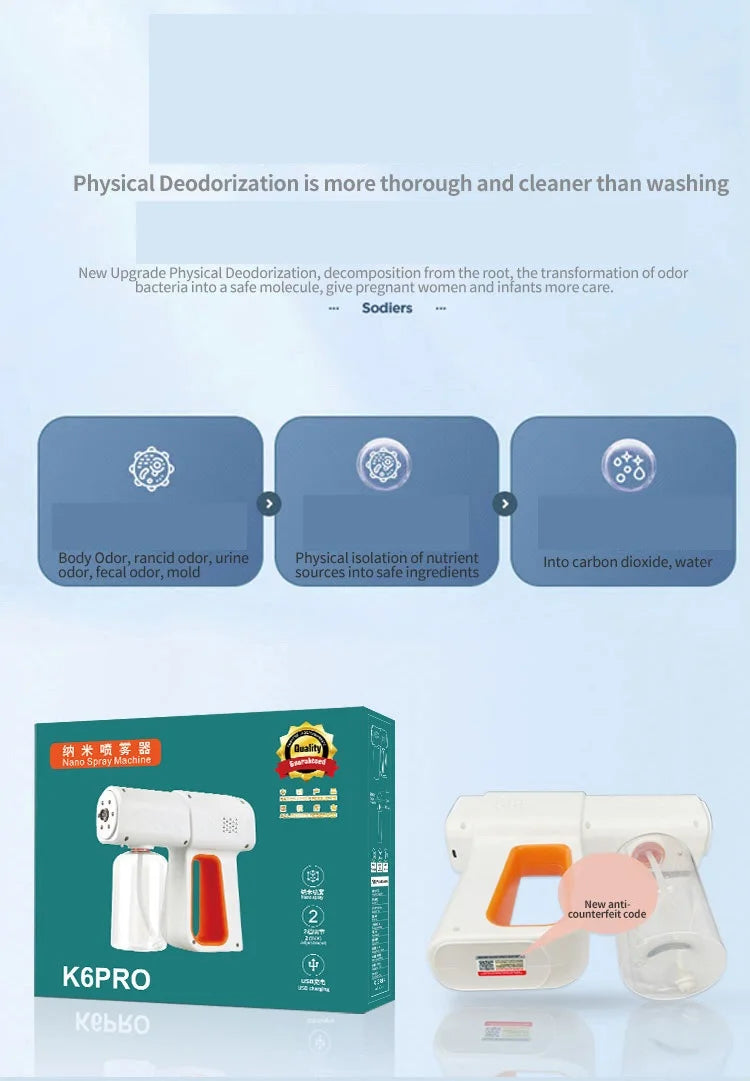 380ml Professional Handheld Electric Nano Sprayer Machine Wireless Alcohol Sanitizer Disinfectant Fogger Touchless Sanitization