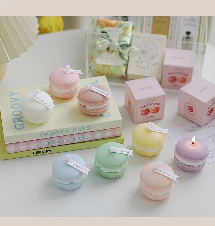 1Pc Lovely Mini Macaron Scented Candle Girls Bedroom Living Room Air Fragrancing Scented Home Decoration Wedding Souvenir Gift
