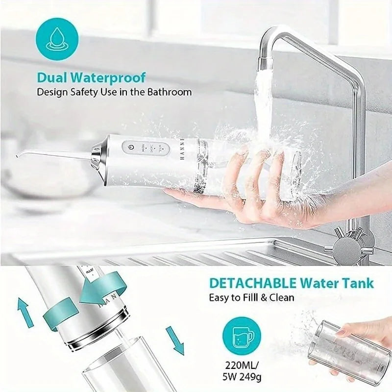 Professional Cordless Oral Irrigator - Portable, Retractable, and Water Flosser for Teeth Cleaning, Dental Care