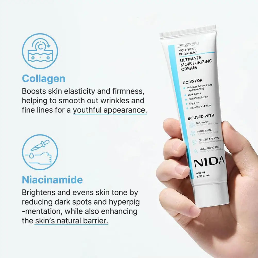NIDA Daily Repairing Calming Pore Moisturizer Ultimate Moisturizing Cream Anti-Aging Whitening Repair Redness Essence Skin Care