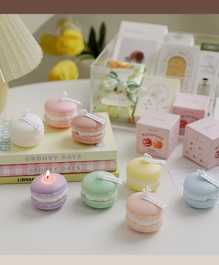 1Pc Lovely Mini Macaron Scented Candle Girls Bedroom Living Room Air Fragrancing Scented Home Decoration Wedding Souvenir Gift