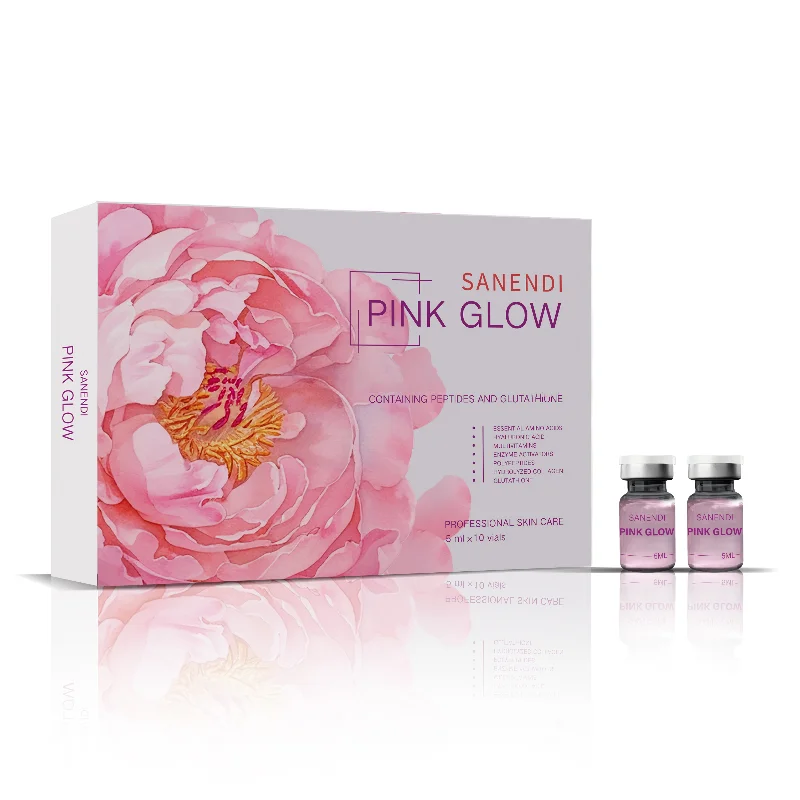 Sanendi New 2025 Pink Glow Home Care PDRN Pink Peptide Dr.Pen Serum for Facial Skin Boosting Brightening Fine Line 10vials*5ml