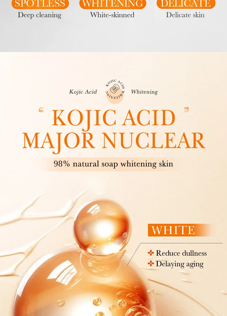 Handmade Whitening Soap Skin Care Deep Cleaning Moisturizing Cleansing Essential Temperate Soap Brighten Skin Kojic Acid Soap