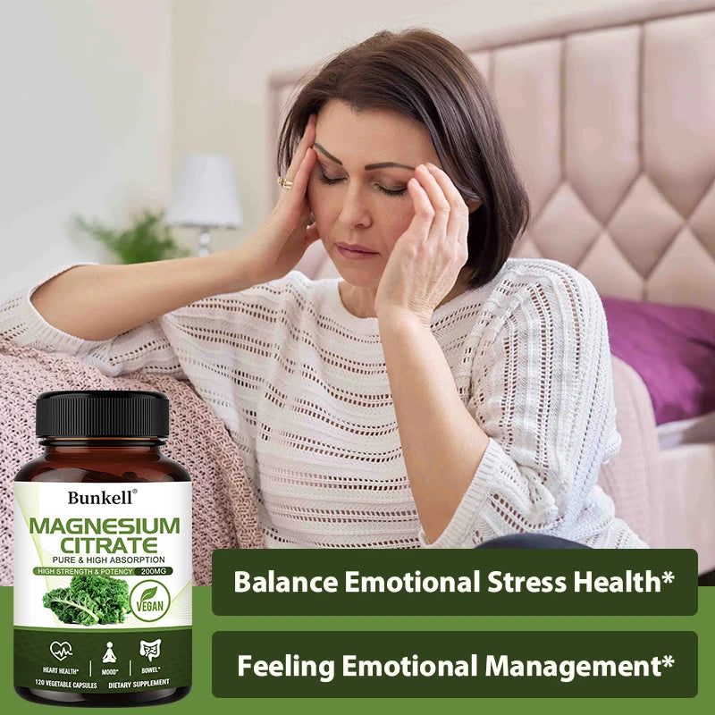Magnesium Citrate - Supplement for Relaxation, Bone, Bowel, Sleep, Heart Health, Muscle & Metabolism