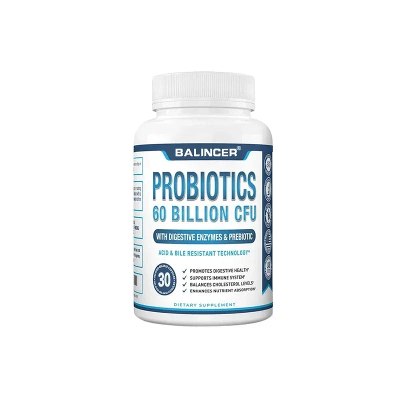 Probiotic + Prebiotic Supplements - Contains Digestive Enzymes To Support Digestive Health and The Immune System