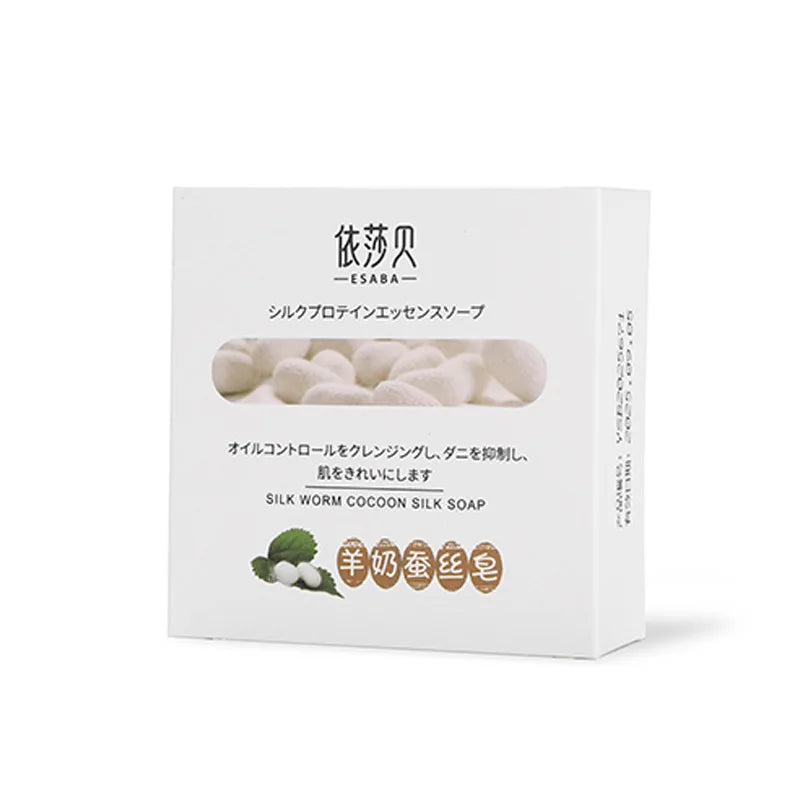 Natural Goat Milk Silk Protein Handmade Soap 60g Moisturizing Skin Care Cleansing Facial Soap Face Cleaner Body Wash