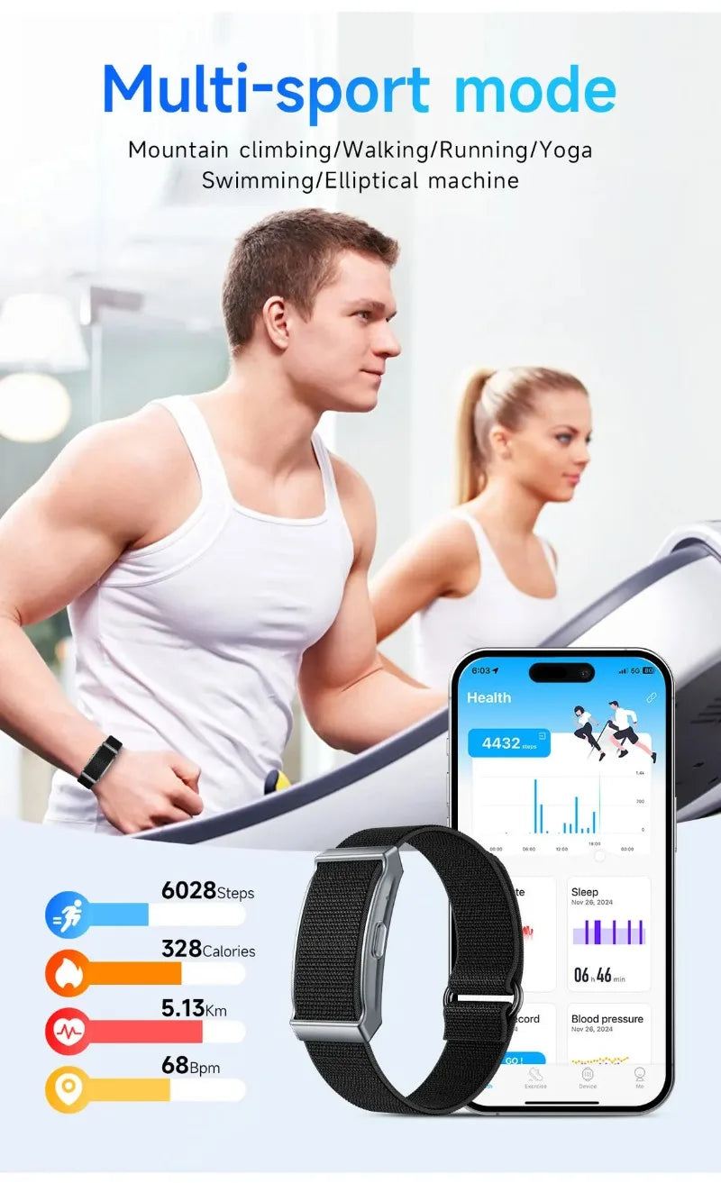 Smart Bracelet Heart Rate Blood Oxygen Health Monitoring Wristwatch Outdoor Sports Fitness Tracker SmartWatch For Men Women