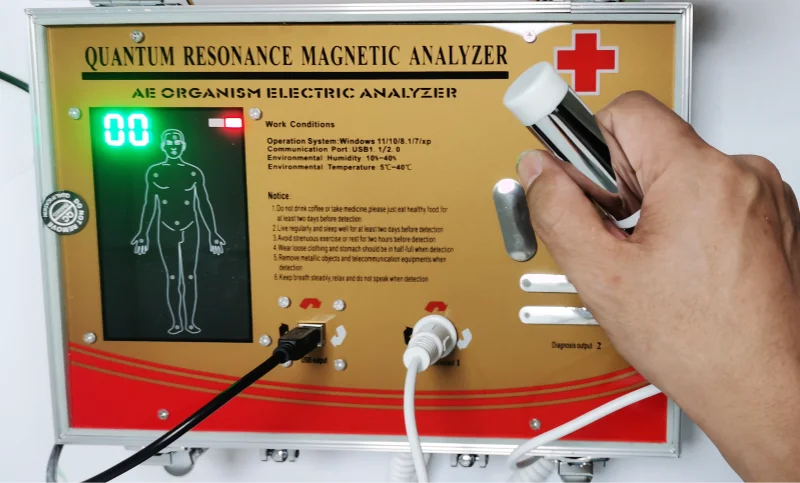 Multiple Test Quantum Weak Magnetic Resonance Body Analyzers Sub-Health Diagnostic Machine by Detection stick and wrist clip