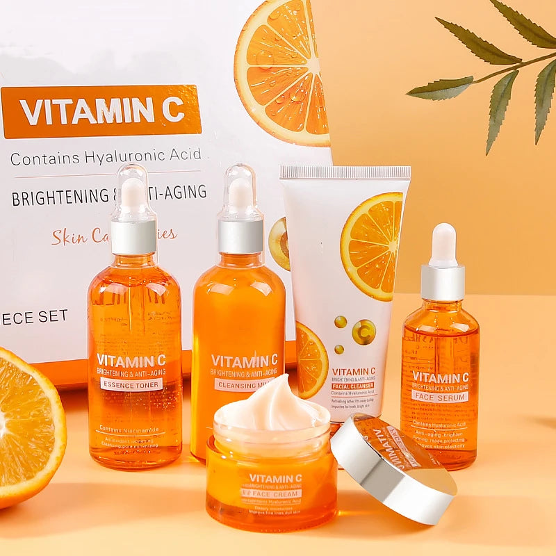 DR.RASHEL Organic VC Facial Skin Care Set Whitens Spots Refreshing Easy To Absorb Antioxidant Deep Moisturizing