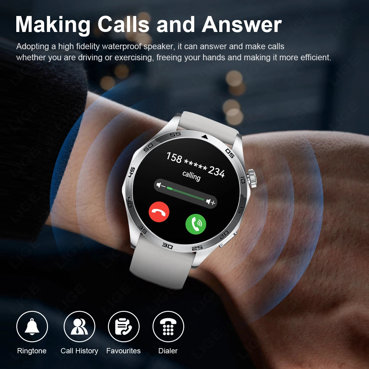 LIGE ECG AI Healthy Diagnose Smart Watch Men Blood Oxygen Blood Pressure Sleep Monitoring Bluetooth Call Health Smartwatch Women
