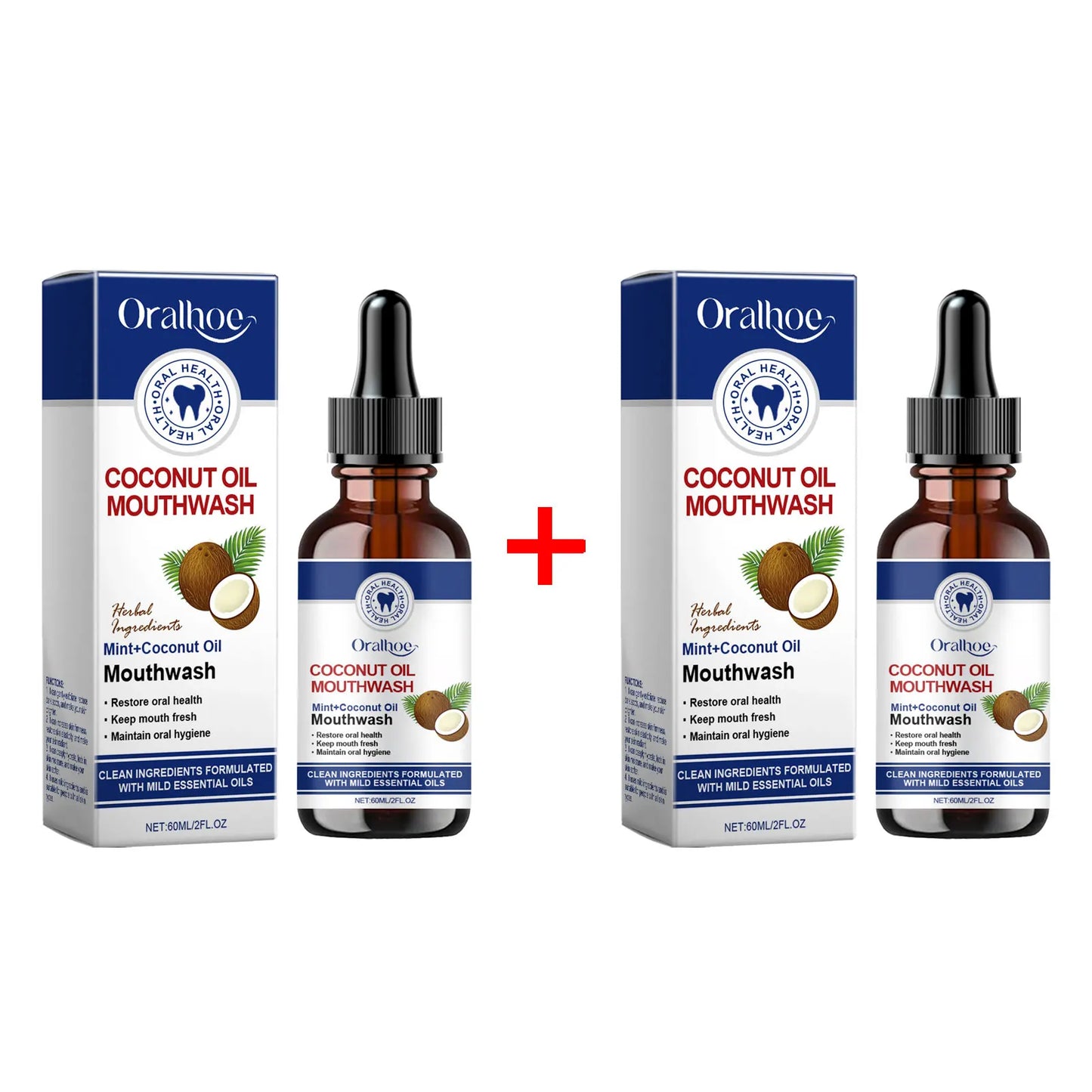 Oralhoe Coconut Oil Mouthwash Teeth Whitening Cleansing Refreshing Gums Fresher Oral Bad Breath Home Business Mouth Health Care