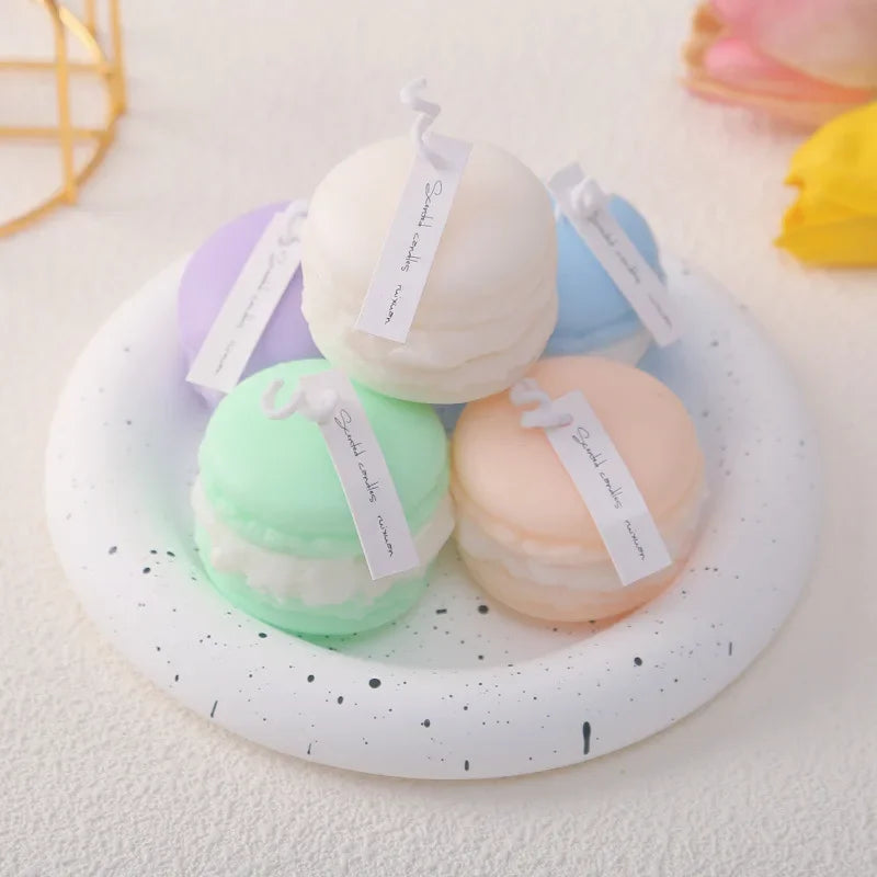 Scented Candles Macaron Shaped Aromatherapy Handmade Soy Candle Long Lasting Scent for Home Decor Air Freshener Birthday Gifts