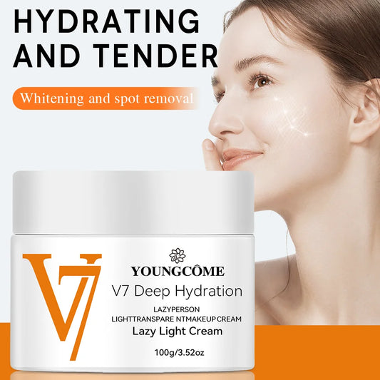 Face Cream V7 Deep Hydration Waterlight Instant Whitening Moisturizing Cream Vitamin H Nourish Brighten Skin Tone Fade Blemishes