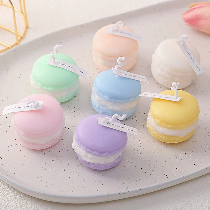 Scented Candles Macaron Shaped Aromatherapy Handmade Soy Candle Long Lasting Scent for Home Decor Air Freshener Birthday Gifts