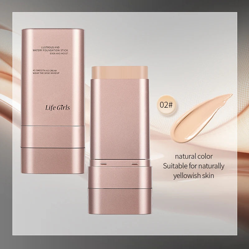 Natural, translucent, and moisturizing dual-ended foundation stick that brightens skin tone and provides moisturizing coverage.