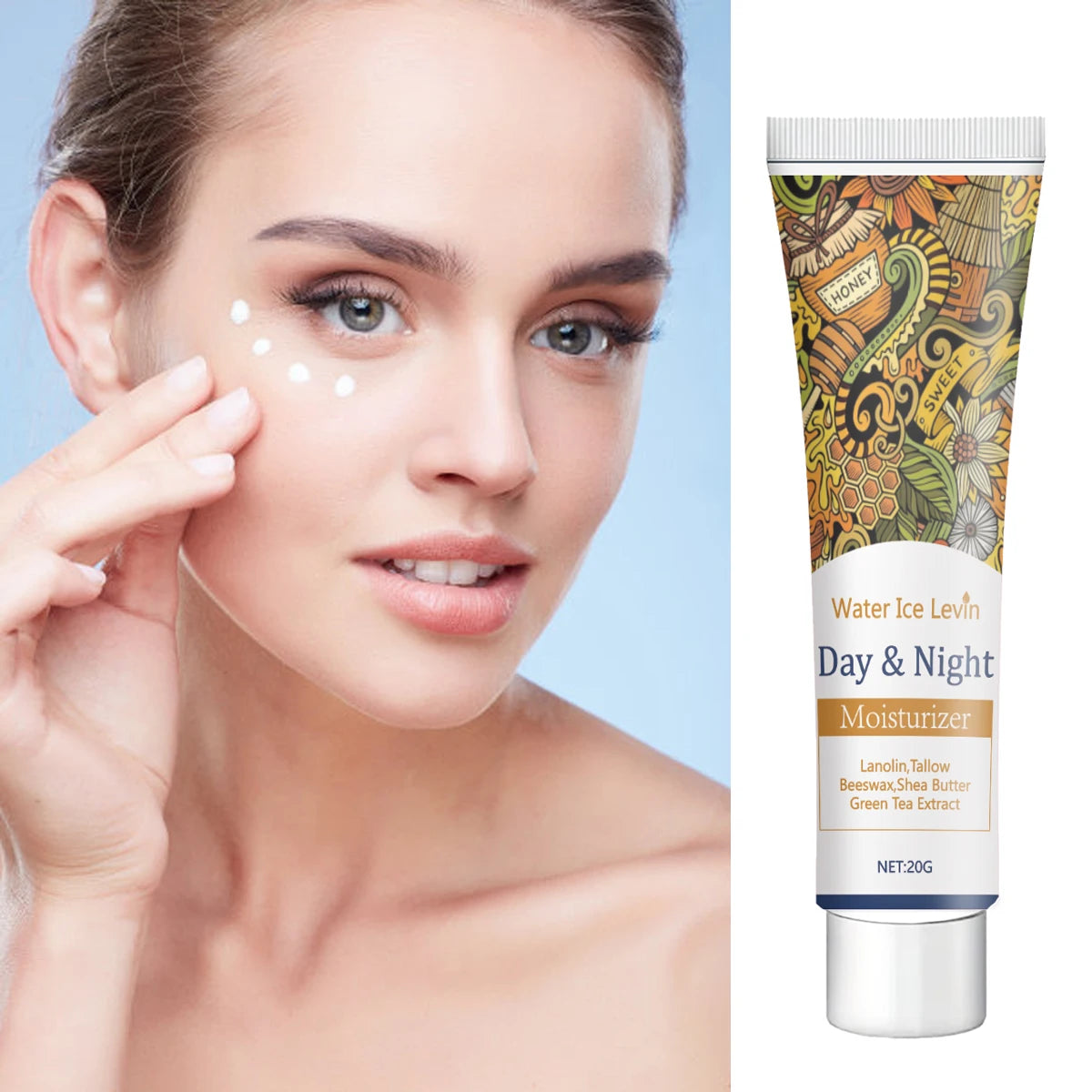 Natural Eye Cream with Shea Butter & Green Tea - Deep Nourishment, Soothing Moisture, Fast Absorption, Winter Care, All Skin Typ
