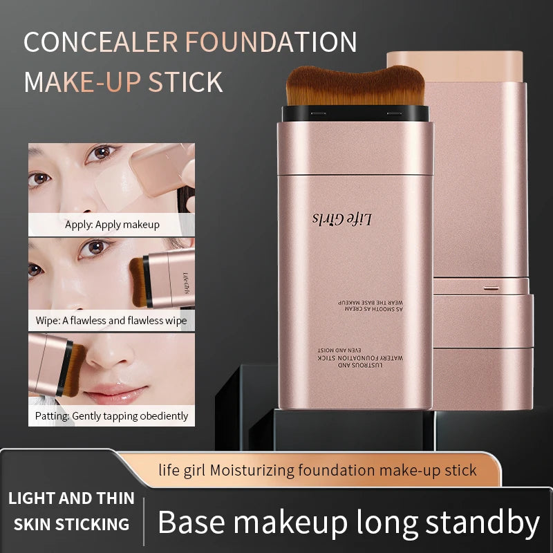 Natural, translucent, and moisturizing dual-ended foundation stick that brightens skin tone and provides moisturizing coverage.