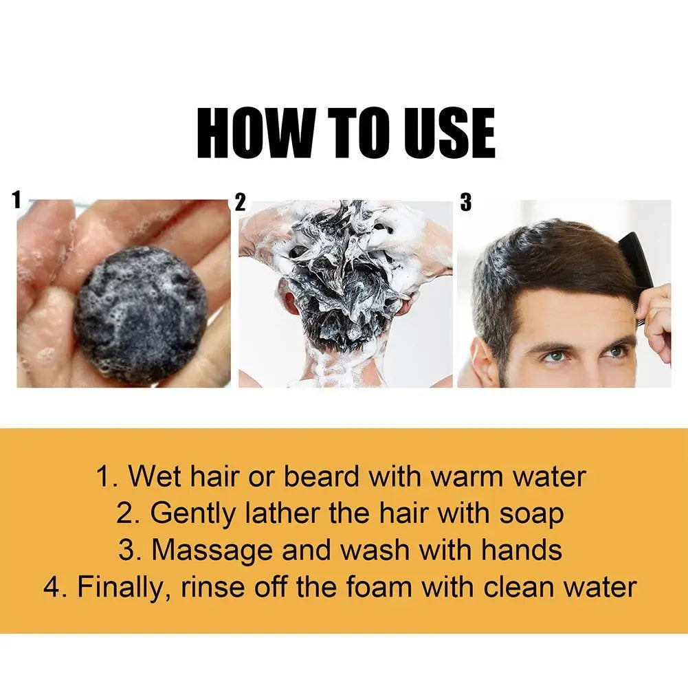 1/3/5pcs Hair Shampoo Soap Polygonum Multiflorum Shampoo Soaps Cover Gray Hair Shampoo Soap To Dye Canas Black Shampoo Bar Soap